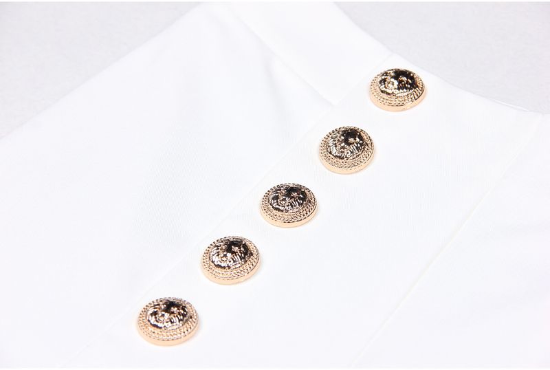 Women's clothing new fashion double-breasted rivet concealed button loose straight pants women's trousers casual commuting supply_voghion.com