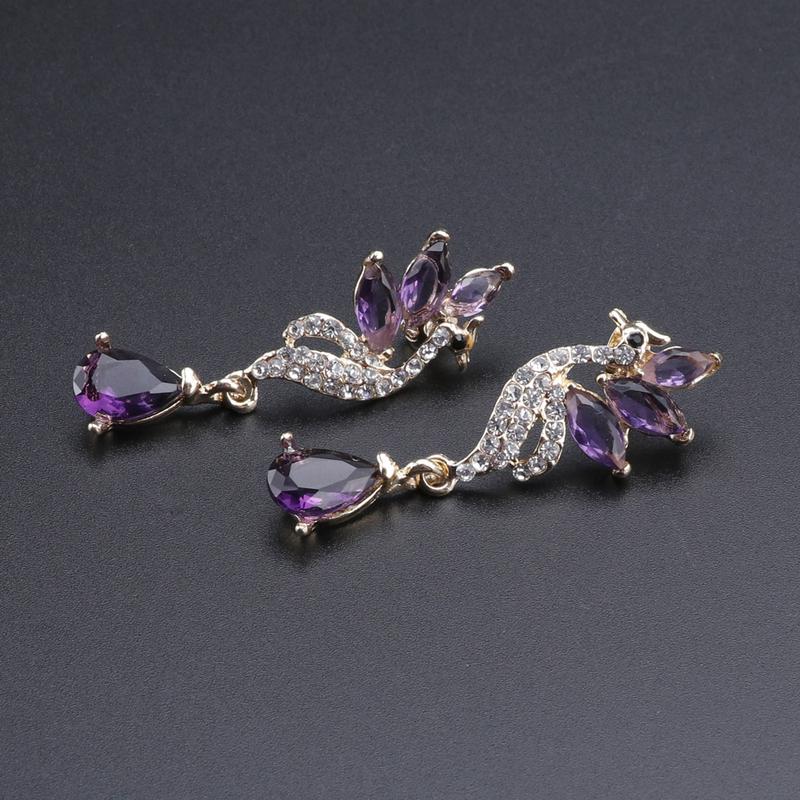 Squisito zircone cristallo fenice collana orecchino set di gioielli da sposa per le donne regalo festa nuziale ballo di fine anno_voghion.com