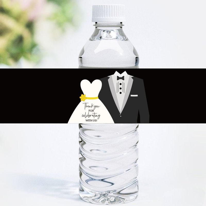 Autocollant pour bouteille d'eau de douche nuptiale Amazon fête de mariage thème fête future mariée_voghion.com