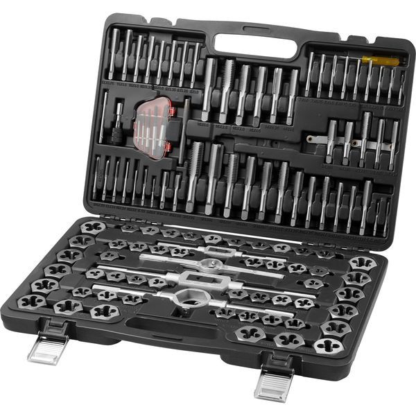 Tap And Die Set, 116-Piece Include Metric And SAE Size, Bearing Steel Taps And Dies, Essential Threading Tool For Cutting External Internal Threads_voghion.com