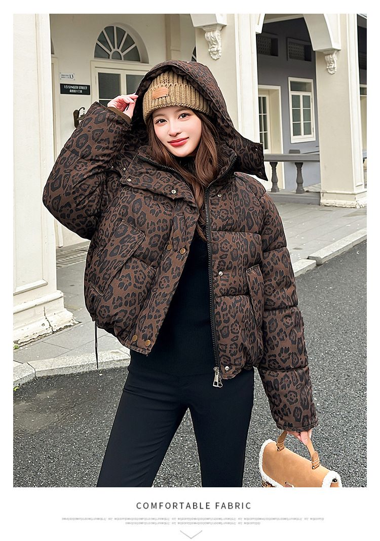 Women Parkas Coats Jackets Zipper Leopard Print Hooded Coat Stand Collar Y2k Streetwear Jacket Work Outerwear Autumn Winter_voghion.com
