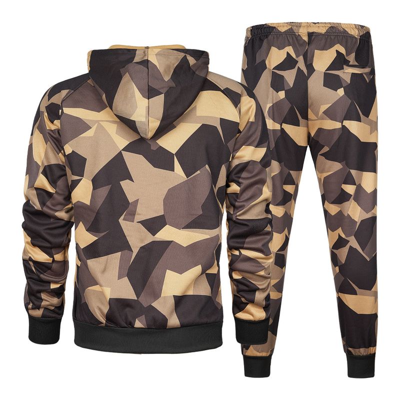 2025 Herren-Freizeitsport in Übergröße für Herbst und Winter, neues zweiteiliges Set aus Fleece mit Kapuze und Kordelzug in Camouflage 20f7_voghion.com