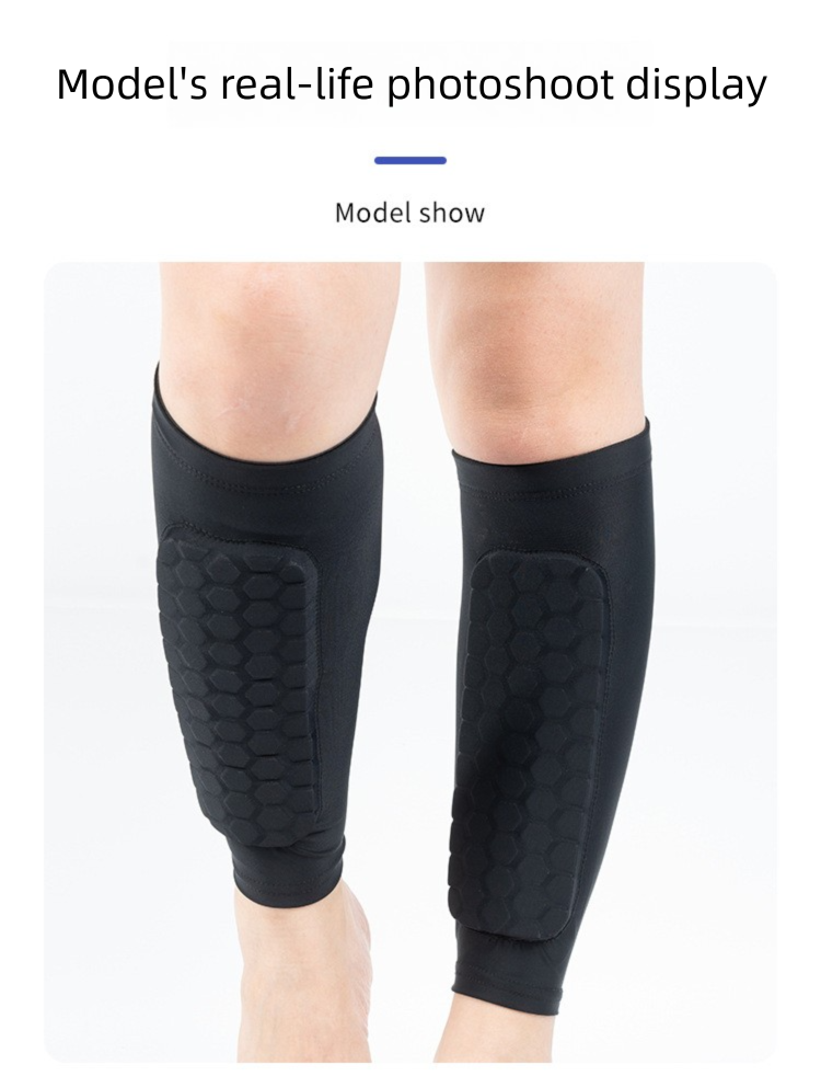 Maniche per polpacci anticollisione a nido d'ape per sport all'aria aperta, calzini da calcio, da corsa, da escursionismo, da ciclismo, attrezzatura protettiva per le gambe_voghion.com