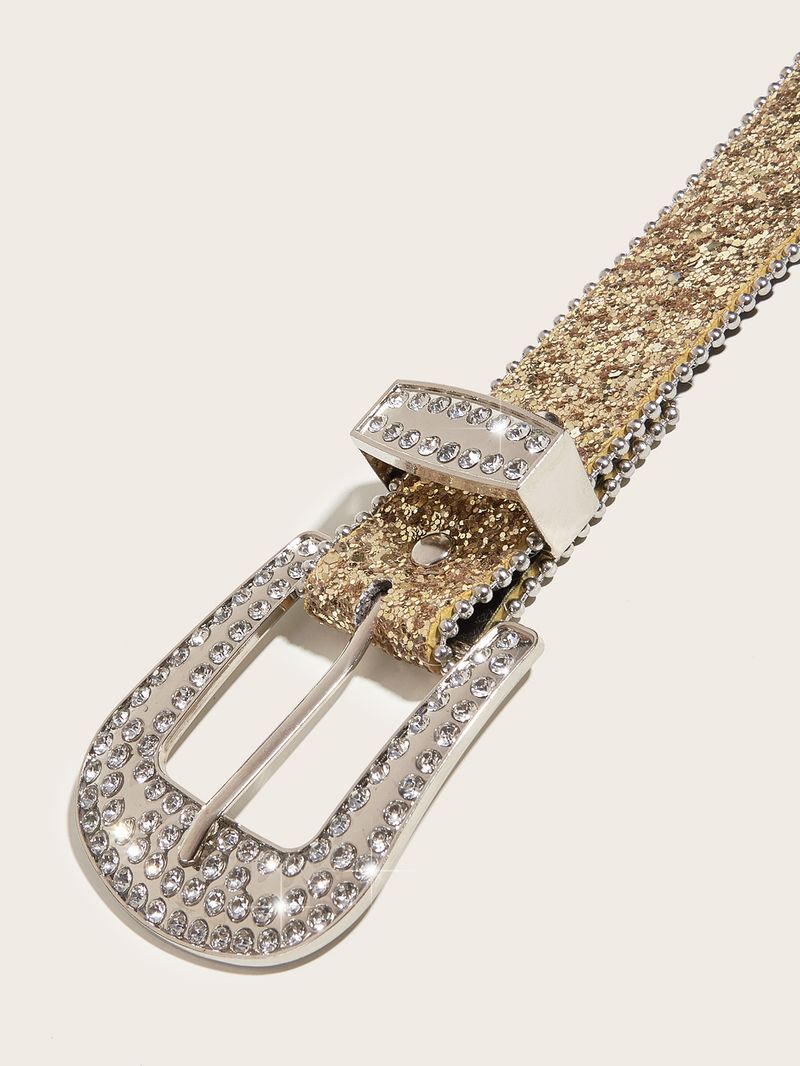 Nouvelle ceinture européenne et américaine pour filles sexy, mode féminine, style tendance et brillant, boucle diamant occidentale Y2K, ceinture large, chaîne de taille_voghion.com