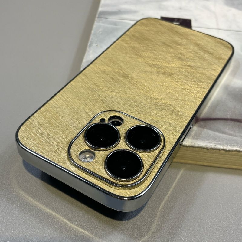 Simplified Gold Wire Pattern Suitable For IPhone 16 Promax Phone Case 15/14 Pro Lens Film 13 All Inclusive 12_voghion.com