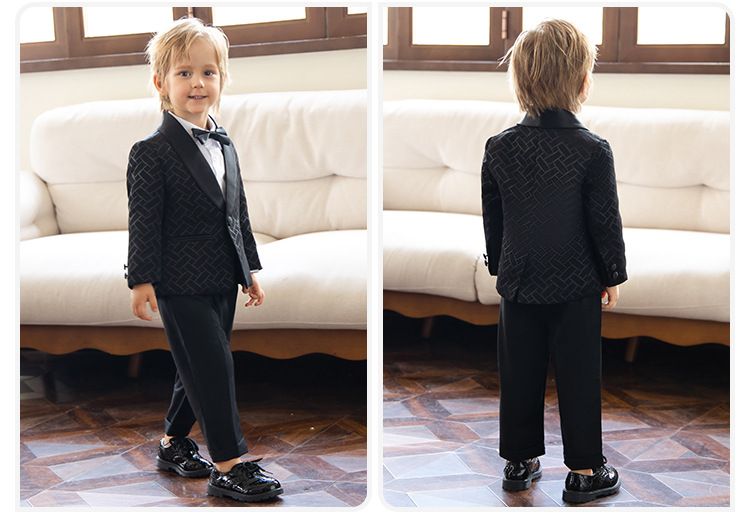Kinderkleidung Kinderanzug hübscher Blumenmädchenkleid im britischen Stil für Jungen, kleiner Anzug, Klavierkostüm für Jungen_voghion.com