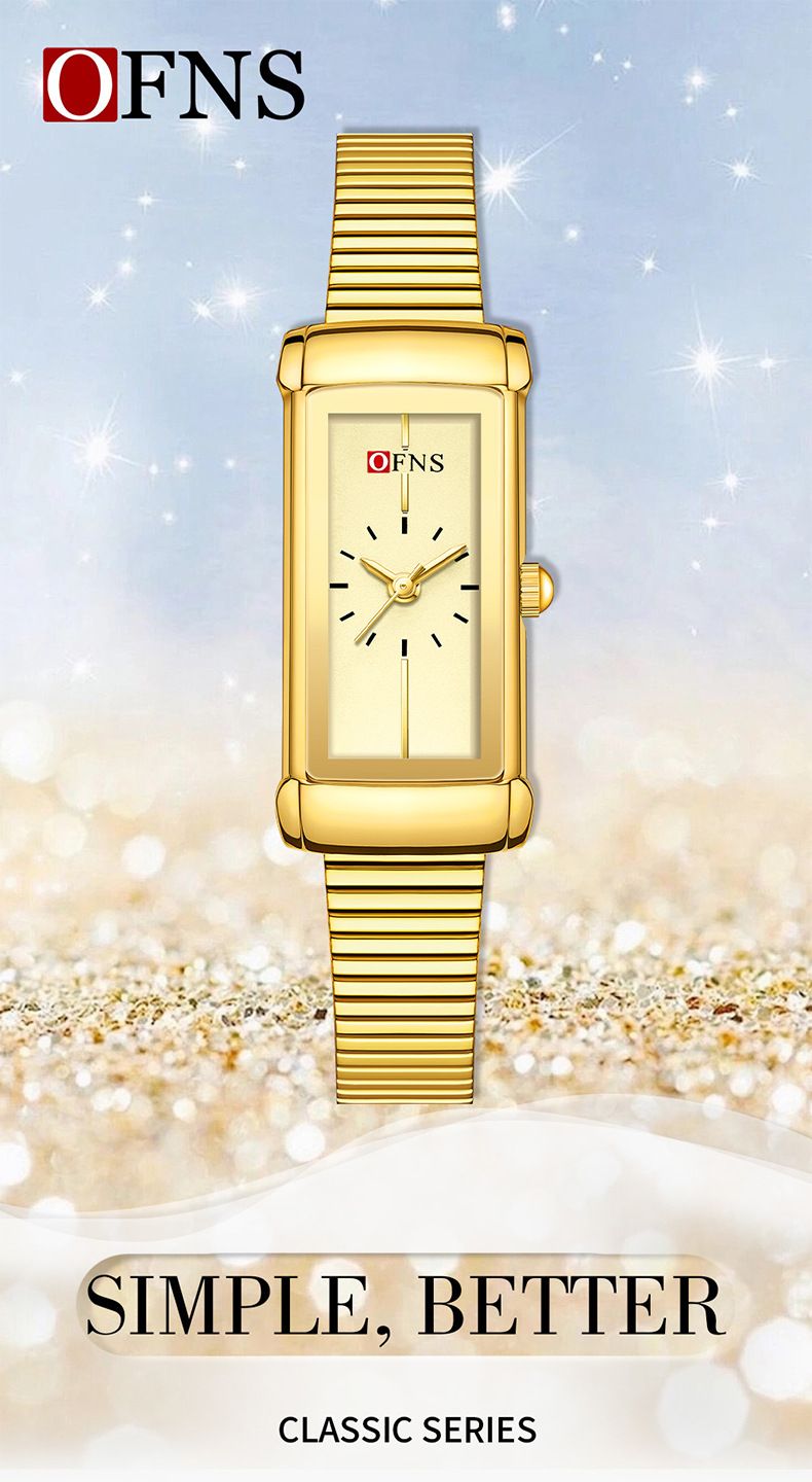 Women's Vintage-Inspired Watch – Elegant Rectangular Dial, Genuine Leather Strap, Water-Resistant, Quartz Movement_voghion.com