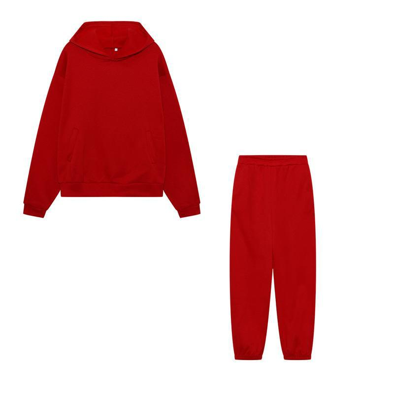 Abbigliamento da donna moda casual felpa a maniche lunghe ispessita e pantaloni tuta a due pezzi_voghion.com