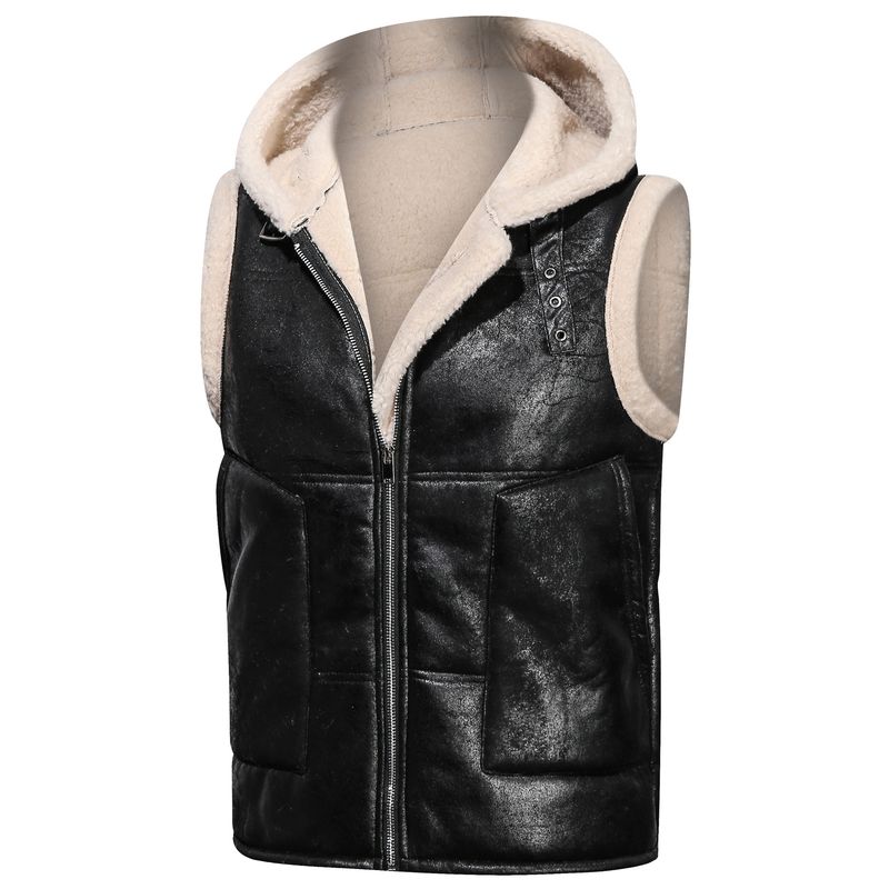 Nuovo cappotto invernale casual con cappuccio e caldo cappotto in lana di agnello da uomo_voghion.com