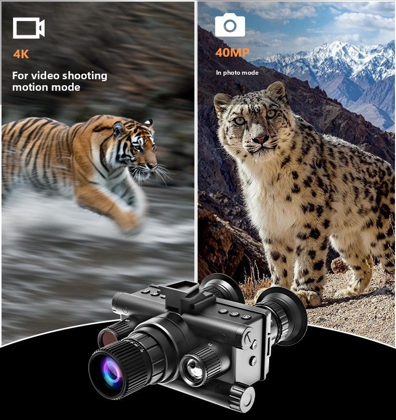 Nuovo dispositivo montato sulla testa, binocolo HD transfrontaliero, doppio schermo rotondo, occhiali da esterno, telescopio per visione notturna a infrarossi_voghion.com