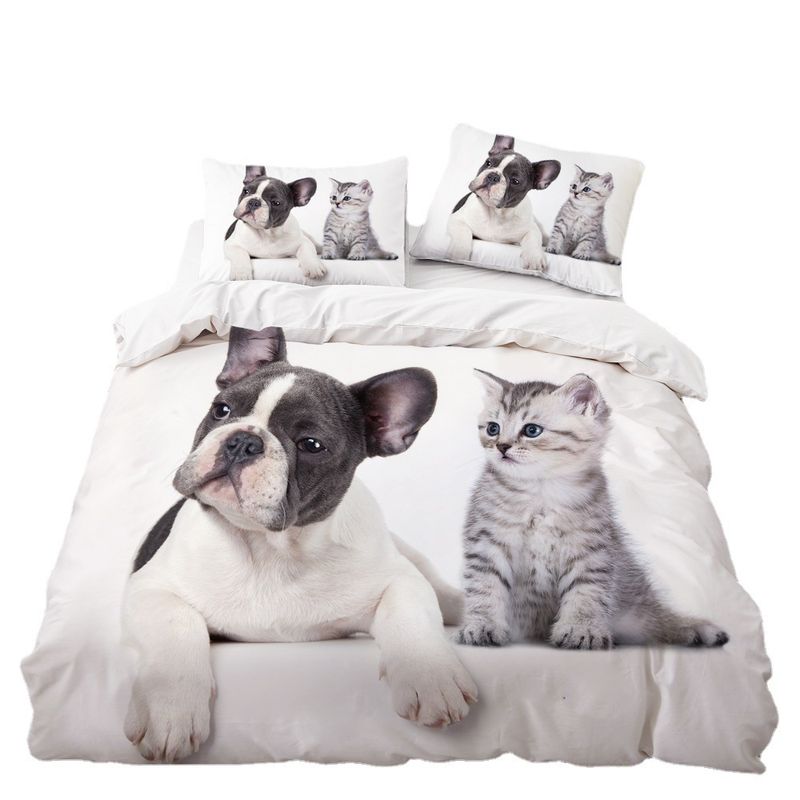 Lindo juego de cama de animales para mascotas, juego de cuatro piezas para perros y cachorros_voghion.com