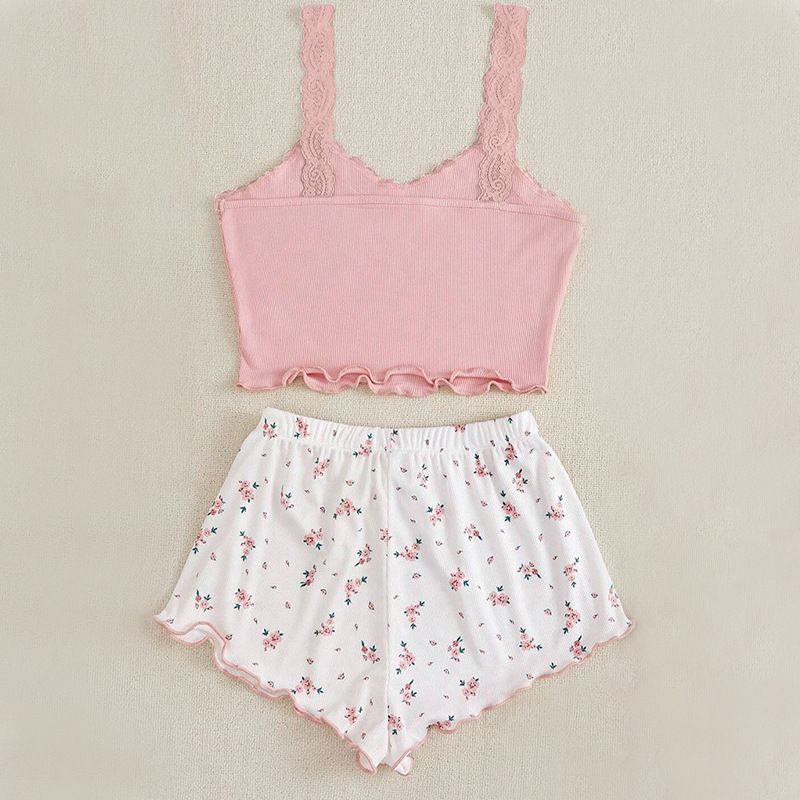 Mini Summer Spring End Zipper Solid Printed Female Best-selling Short Sleeved Shorts Sexy Lace Pamas Breathable Gown_voghion.com