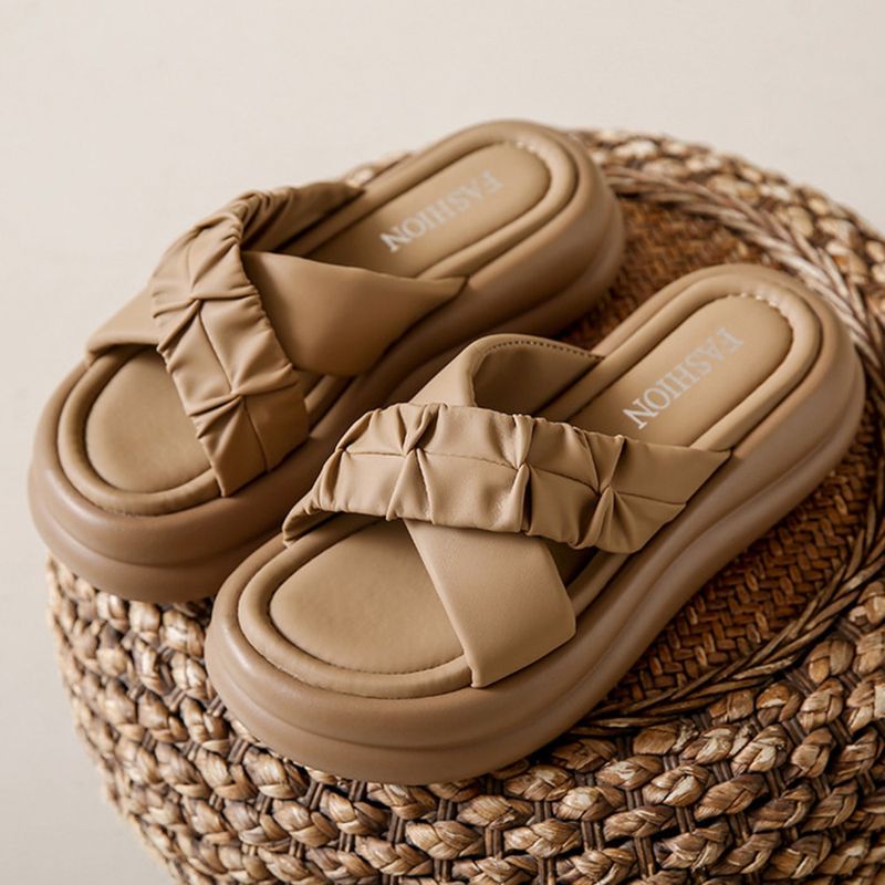 Γυναικεία σανδάλια με χοντρή σόλα και ανυψωτικά, καλοκαίρι 2024, μοντέρνα σανδάλια Fairy Wind, με πλατφόρμες δύο τεμαχίων, μικρές_voghion.com