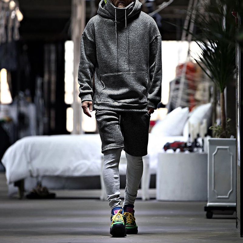 2024 neue Herrenmode Pullover Shorts Sport beiläufige lose zweiteilige Set_voghion.com