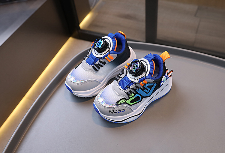 Children's Button Buckle Shoes 2025 Spring New Style Children's Breathable Running Shoes Boys' Casual Shoes Sports Shoes Girls' Baby Shoes_voghion.com