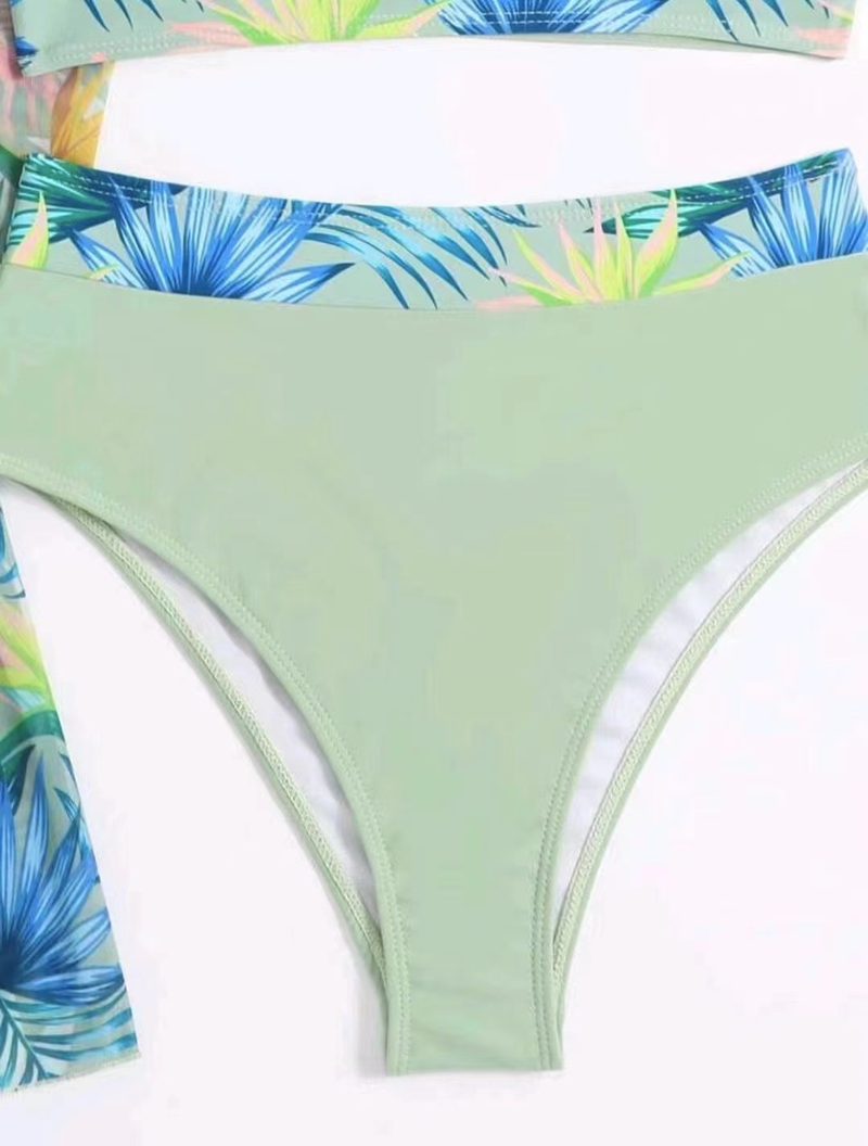 Women's Clothing Three Piece Suit Split Bikini Sexy High Waist Swimsuit Female Bikini_voghion.com