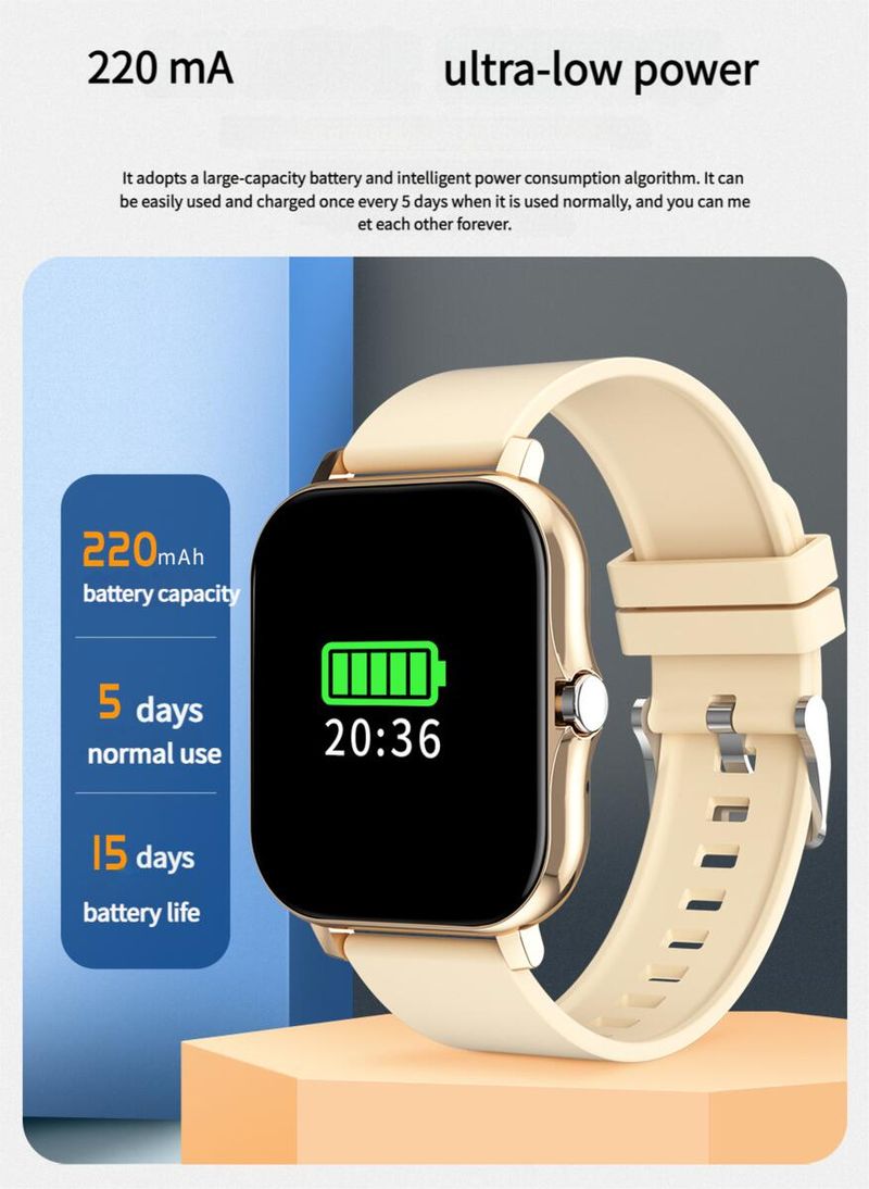 Touch Screen Smart Sports Waterproof Multifunctional Heart Rate Detection Dynamic Bluetooth Call Watch_voghion.com
