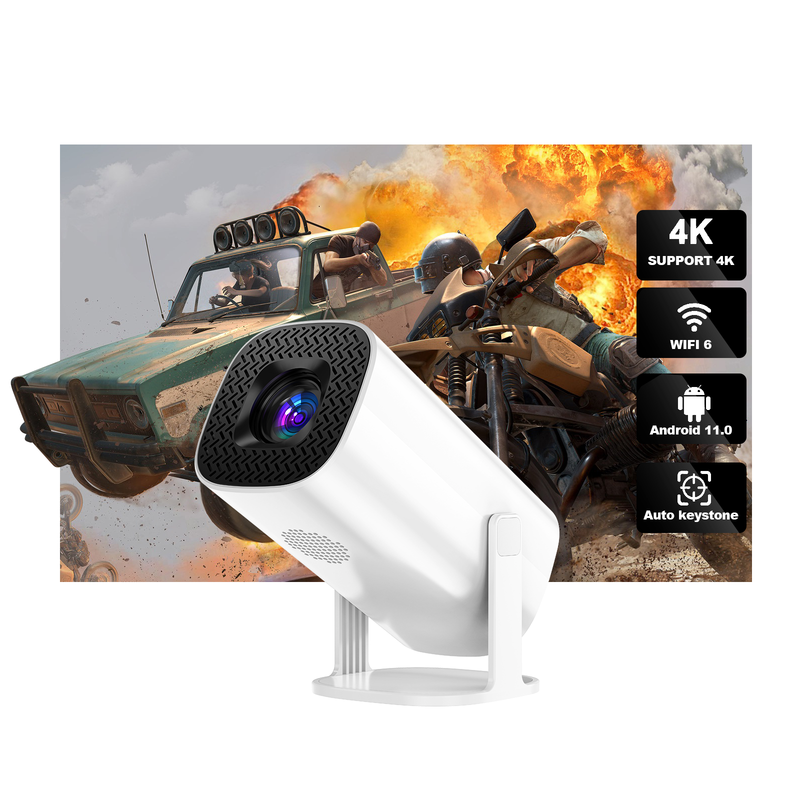 Mini projecteur portable P30 Smart Android 11, Wi-Fi 6, compatible 4K 1080P, Bluetooth 5.0, 1280 x 720P, Home Cinéma_voghion.com