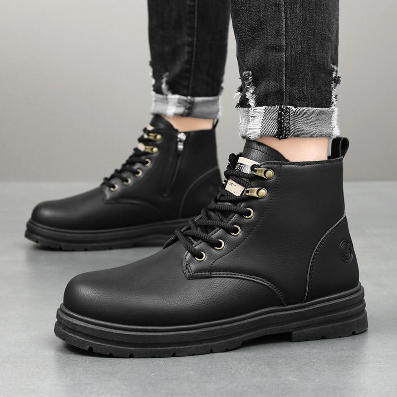 Nouvelles bottes courtes de travail britanniques polyvalentes rétro pour hommes, tendance décontractée d'automne et d'hiver, bottes Martin_voghion.com