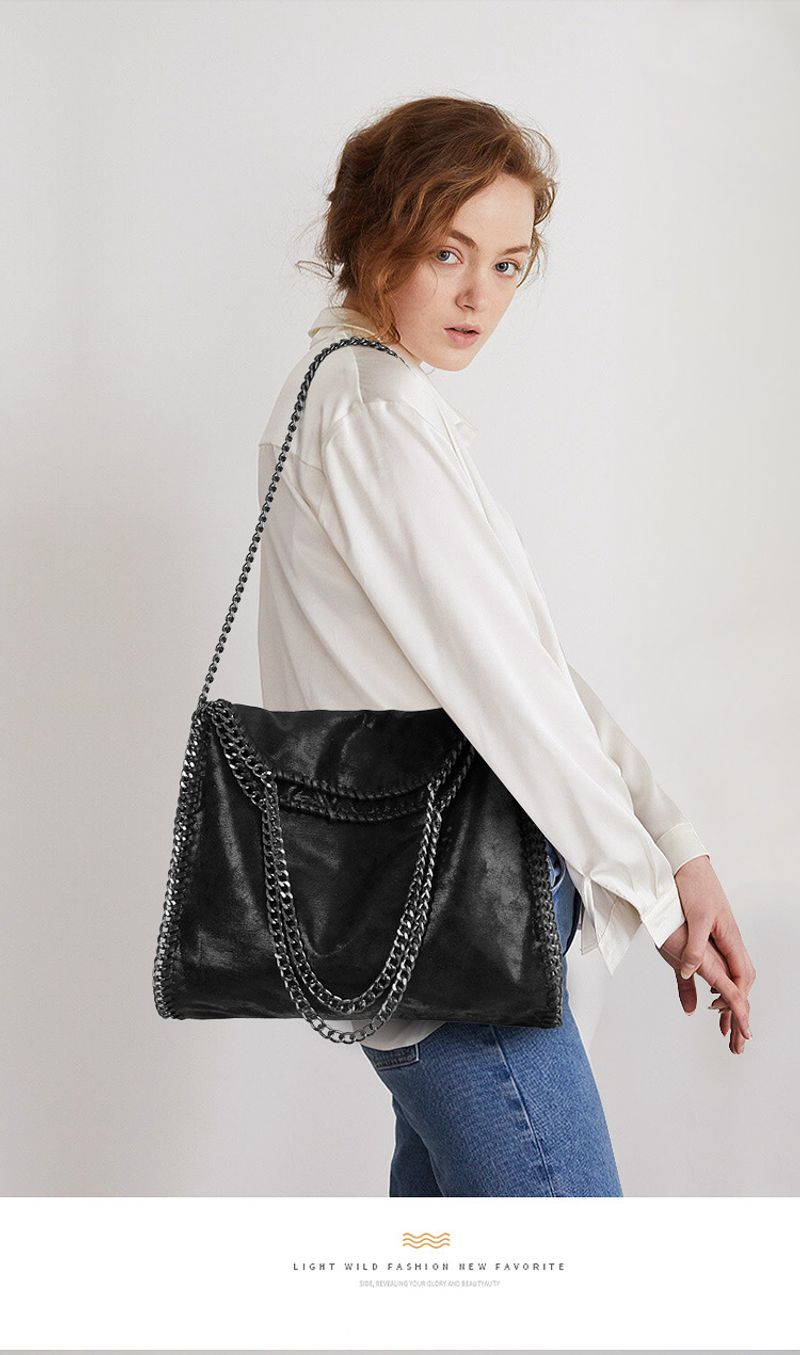 Genți Vintage Nou Mare Stella Stack Lanț Portabil Umăr Geanta Femei Moda Europeană Și Americană M Același Stil_voghion.com
