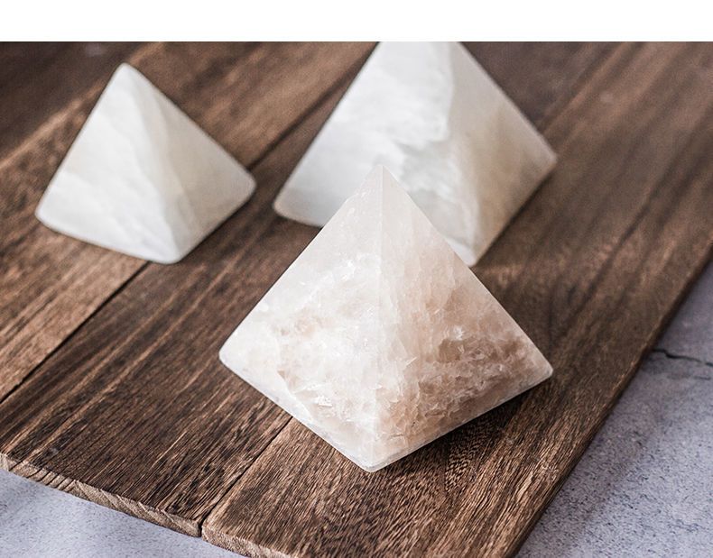 Luminária de mesa pequena, moderna e simples, com pirâmide mineral, para dormir, com carregamento por indução, para quarto_voghion.com