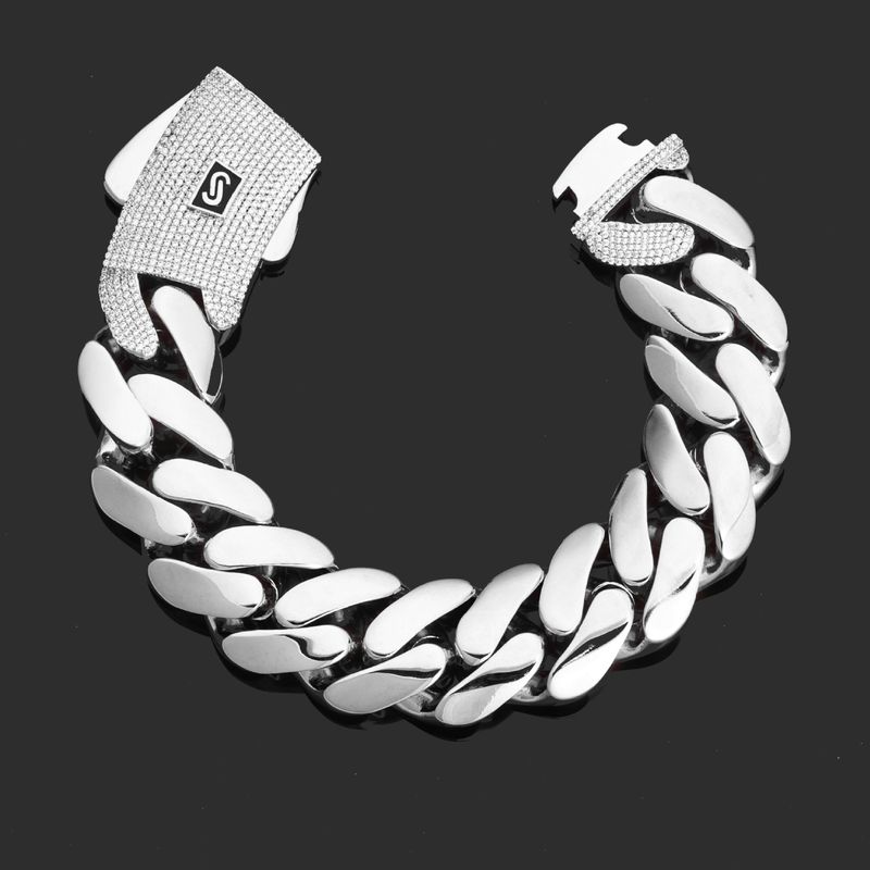 Men's Cuban Link Bracelet 14K Gold Plated Hip Hop Jewelry, High Quality Thick Chain Bracelet For Men, Trendy Unisex Accessory_voghion.com