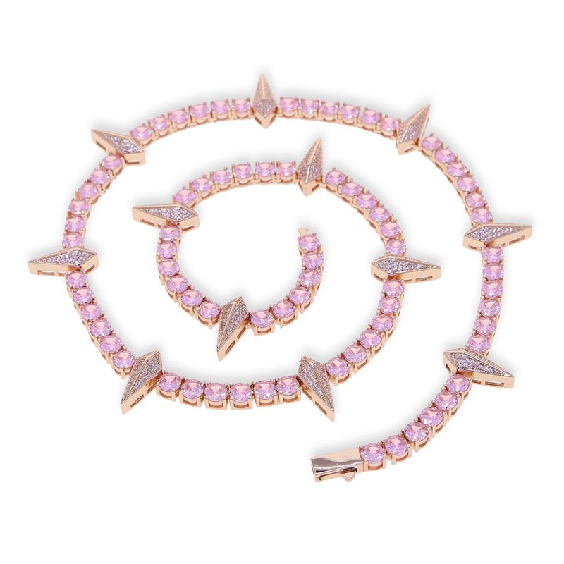 Collana con ciondolo a forma di pantera nera, in oro rosa da 5 mm, con zirconi intarsiati, per uomo e donna, collana hip hop_voghion.com