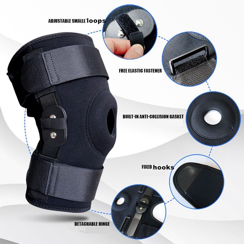Scharnierende kniebrace voor meniscusscheur: verstelbare ondersteuning voor kniepijn met verwijderbare metalen scharnieren en ingebouwde zijstabilisatoren Knie_voghion.com