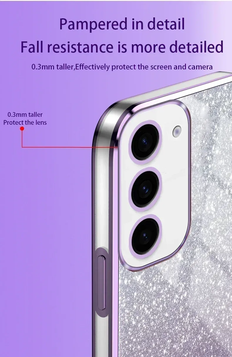 Funda de TPU con anillo magnético y purpurina para Samsung Galaxy S25 Ultra, S24, S23 FE, S22, S21, S20, S10 Plus, Note 20 Ultra Pro_voghion.com