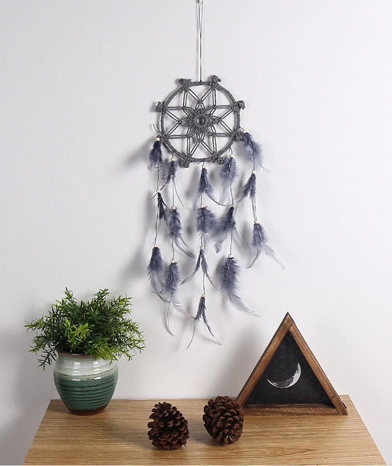 Anhänger im Instagram-Stil, handgefertigt, gewebt, Feder, Traumfänger, Ornament_voghion.com