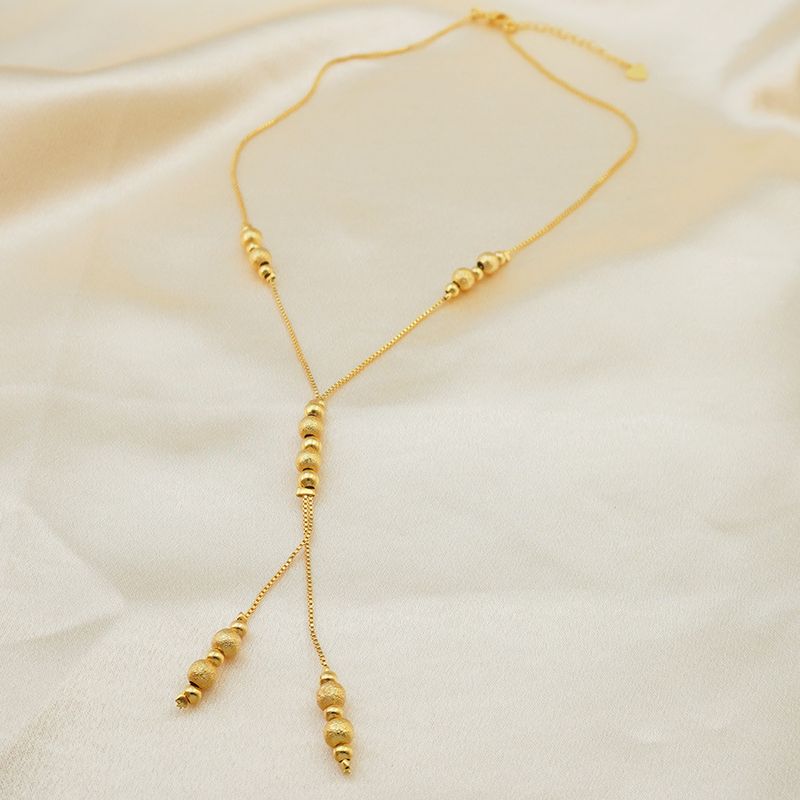 2 modische Charm-Ball-Sets, Goldperlen, Dubai-Halskette, Mädchen-Ohrringe, Schmuck, Partygeschenk_voghion.com