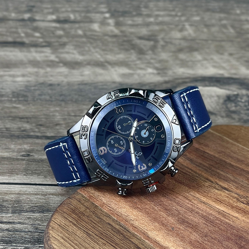 Mode herren trend casual blau licht spiegel große zifferblatt student quarzuhr_voghion.com