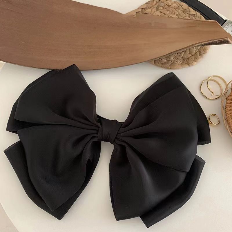 Pince à cheveux avec nœud Pince à cheveux avec gros nœud noir de qualité supérieure Pince à frange pour femme Pince à cheveux avec bord Pince supérieure pour montrer le petit visage_voghion.com