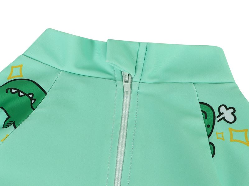 Mother & Kids summer children's clothing dinosaur print one-piece hooded swimsuit quick-drying breathable beach sunscreen baby swimsuit_voghion.com