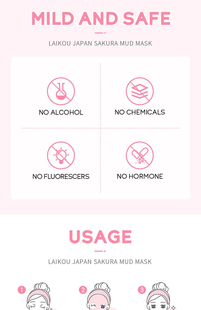 Makeup Tool Kits Sakura Mud Mask 75g Hydrating Moisturizing Cleansing Pore Mud Mask Skin Care Products_voghion.com