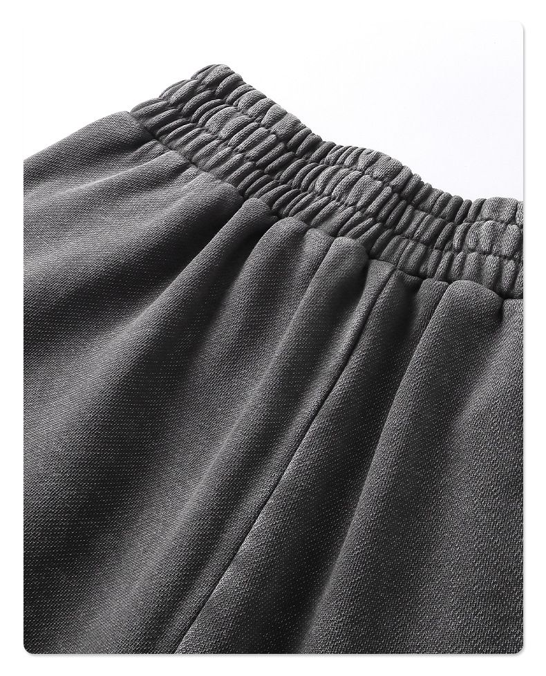 Men's Distressed Straight Leg Pants - High Street Fashion Vintage Washed Cotton Trousers With Ripped Details (S-XXL, Black/Gray)_voghion.com