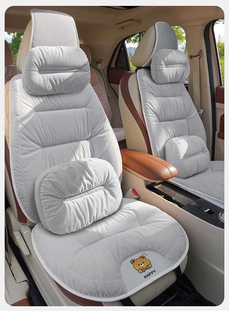 Autos & Motorräder Daunentextur verdicktes Autositzkissen Winter kurzer Plüsch warm weich Göttin Stil Cartoon süßes Winter High-End-Gefühl_voghion.com