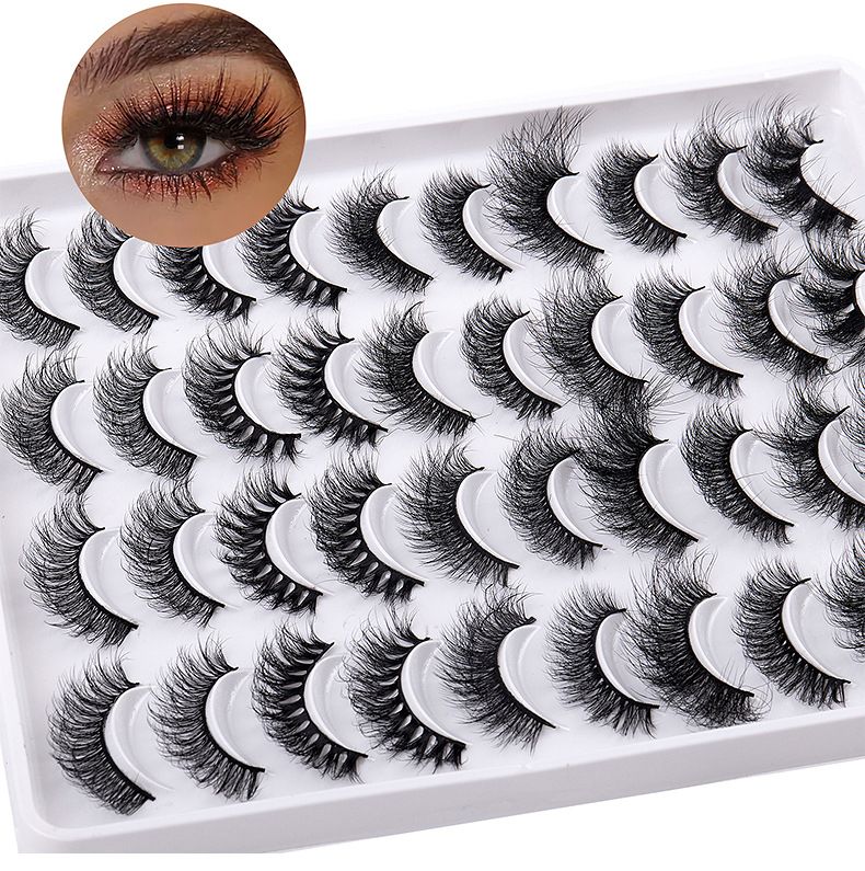 Zestaw do przedłużania rzęs 20 par mieszanych rzęs sztucznych rzęs naturalnych podkręconych rzęs goły makijaż gęste rzęsy_voghion.com