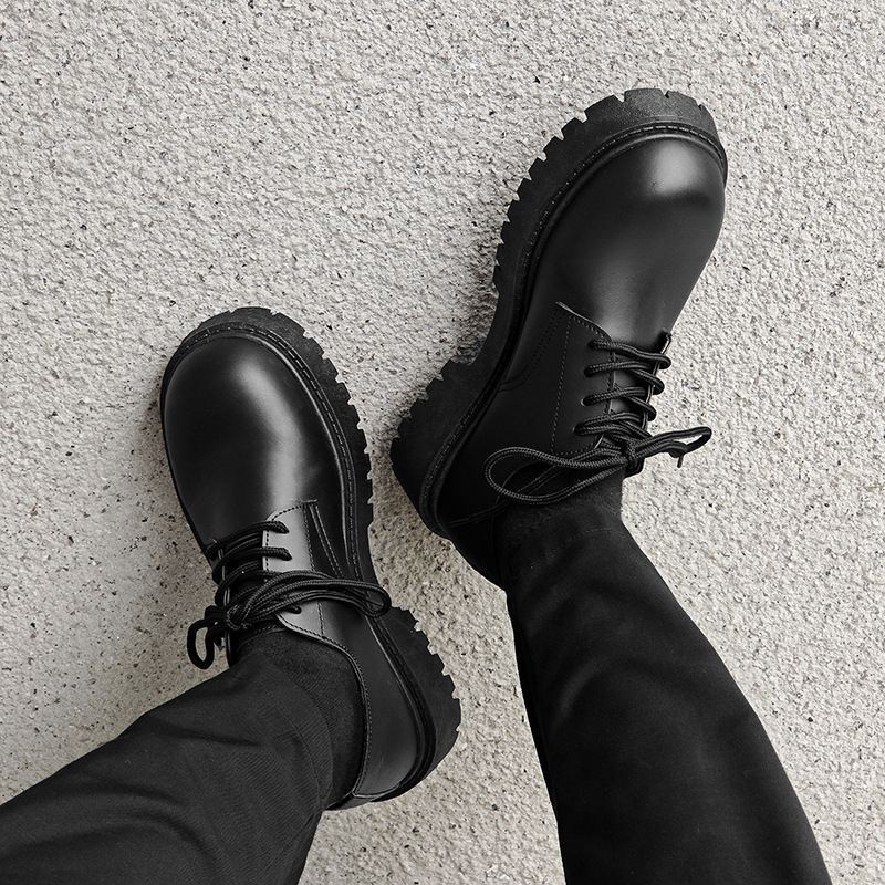 Scarpe con rialzo per uomo, in pelle, di grandi dimensioni, casual, britanniche, primavera e autunno 2025, con suola spessa_voghion.com