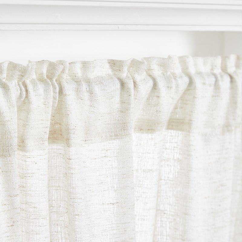 Cross Border Curtain Finished Product Rod Door Curtain Semi Light Blocking Solid Color Linen Gauze Curtain French Small Door Curtain Factory Direct Sales Wholesale_voghion.com