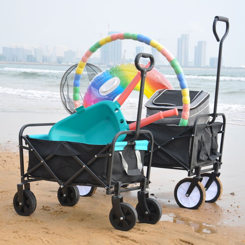 Folding Wagon Garden Shopping Beach Cart _voghion.com