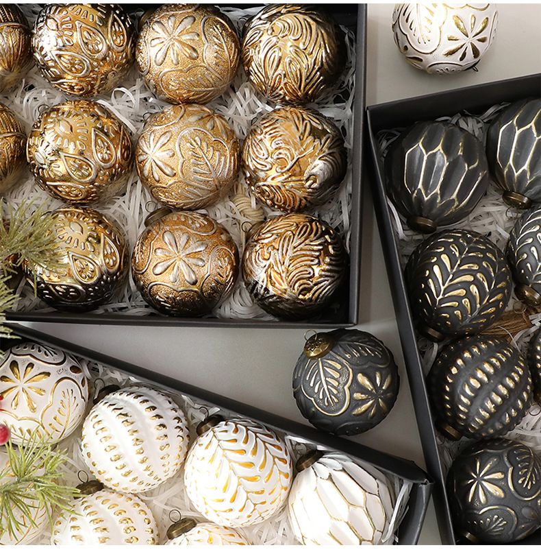 8 cm große Vintage-Weihnachtskugeln – Handgefertigte Retro-Hängekugeln für Baum- und Weihnachtsdekoration (12er-Set, matter Kunststoff)_voghion.com