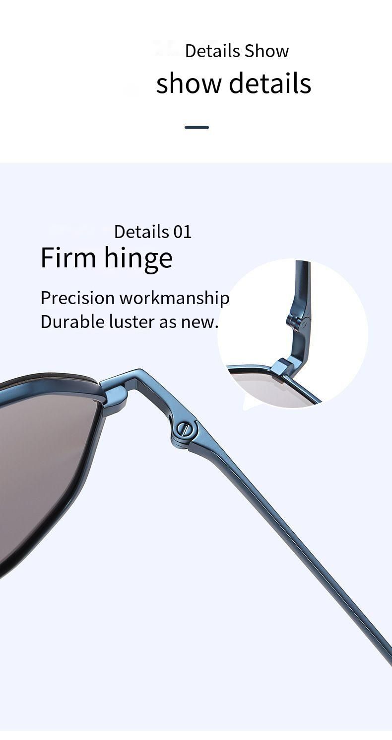 Titanium Steel Polarized Sunglasses Douyin Same Screw-free Design Men's Polygonal Sunglasses Driving Fishing Glasses Tide_voghion.com