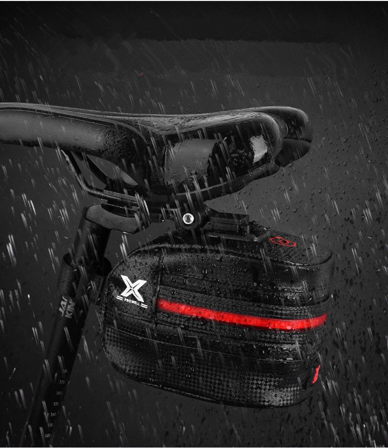 Coda della bicicletta con contenitore luminoso, sellino di scorta, borsa per sedile posteriore, accessori per borse da sella per bicicletta_voghion.com
