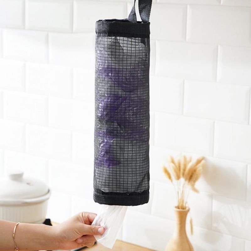 Virtuves atkritumu maisu uzglabāšanas maiss pie sienas stiprināms plastmasas maisiņš apaļš maisiņš dažādu lietu uzglabāšanas maisiņu mājsaimniecība noliktavā_voghion.com