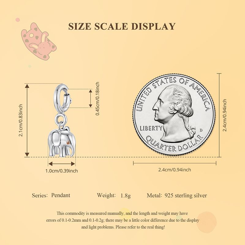 Elephant Locket Pendant Charm Sterling Silver Charm_voghion.com