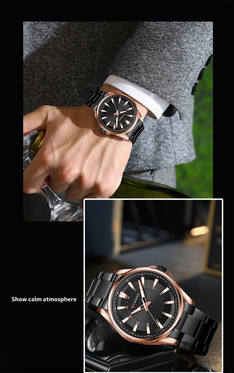 Men's Waterproof Quartz Watch With Stainless Steel Band, Minimalist Round Dial, Date Display, Casual Business Wristwatch_voghion.com