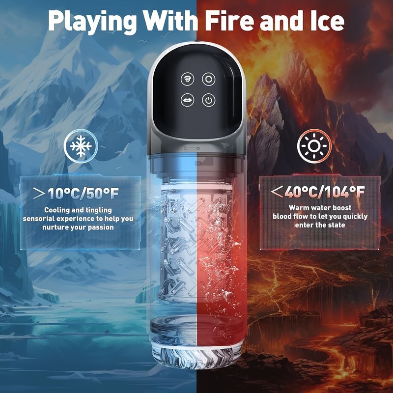 Automatyczne zabawki dla mężczyzn, zabawki dla dorosłych, kieszonkowy masażer cipki dla mężczyzn, 7 ssań, 7 obrotów, 7 lizaków i wyświetlacz LCD, miękki rękaw 3D zapewniający realistyczne odczucia_voghion.com