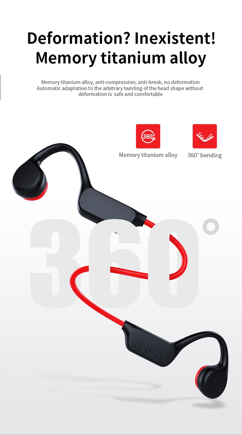True Bone Conduction Headset IPX8 32GB Bluetooth 5.3 Wireless Swimming Headphone With Microphone Waterproof Exercise_voghion.com