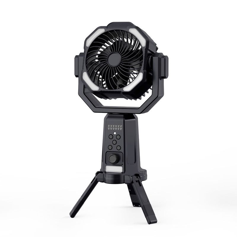 Nuovo ventilatore da campeggio portatile con treppiede, grande capacità, regolazione continua della velocità, ricarica retrattile_voghion.com